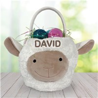 Embroidered Lamb Easter Basket E14222438