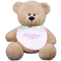 Pink Baby Bib Teddy Bear 83000B13-6064