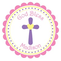God Bless Pink Cross Teddy Bear 837257G9X