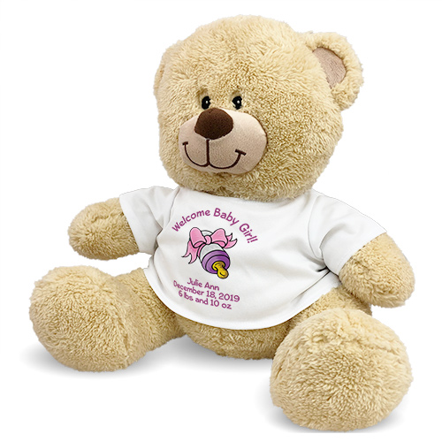 Welcome Baby Girl Teddy Bear 83000B21-4772
