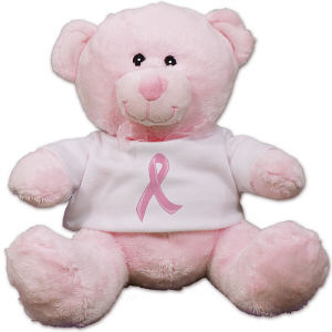 teddy bear with pink ribbon