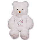 Personalized New Baby Girl White Teddy Bear - 17" GU15235-4716