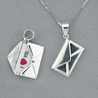 Secret Love Letter Envelope Sterling Silver Necklace