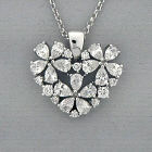 Cubic Zirconia Floral Heart Silverton Pendant Necklace