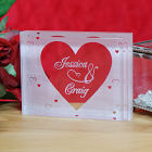 Engraved Couples Heart Keepsake Block