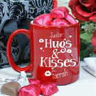 Engraved Hugs and Kisses Red Coffee Mug 8B25256RDC