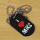 Personalized I Love You Dog Tag