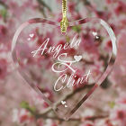 Engraved Couples Heart Suncatcher