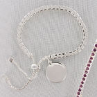 Engraved Silvertone Birthstone Bracelet 8BDBJ1452SP