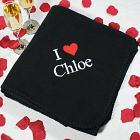 Embroidered I Love You Fleece Blanket
