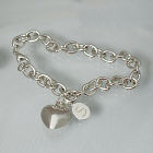Engraved Heart Charm Bracelet