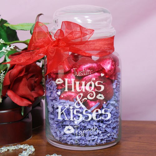Engraved Hugs and Kisses Candy Jar 8B252564C
