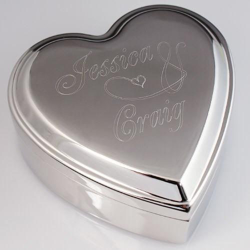 Engraved Couples Silver Heart Jewelry Box 8B8549790