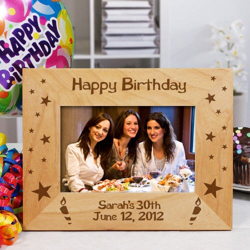 Engraved Happy Birthday Wooden Picture Frame 8B930401