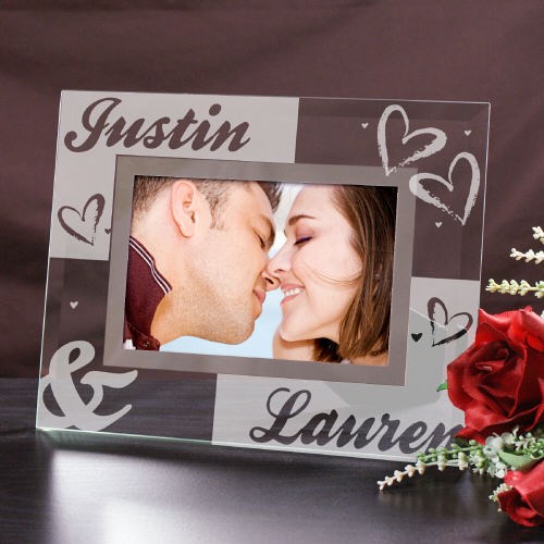 Engraved Couples Glass Frame 8BG952261