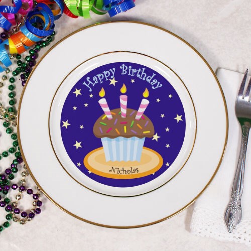 Personalized Birthday Cupcake Plate 8BU556912