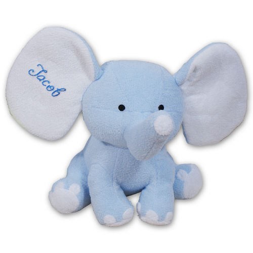 Embroidered Blue Plush Elephant 8BE458353LB
