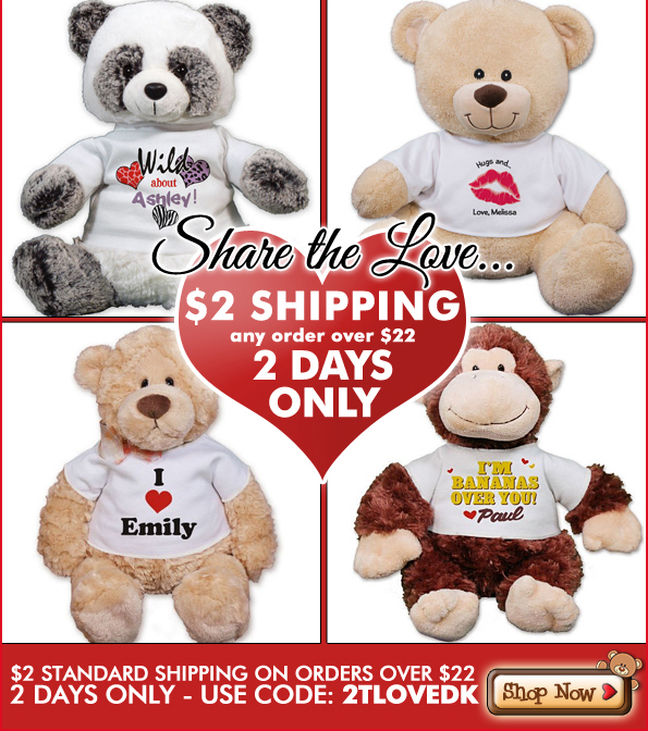 Get $2.00 shipping on 800Bear.com today!