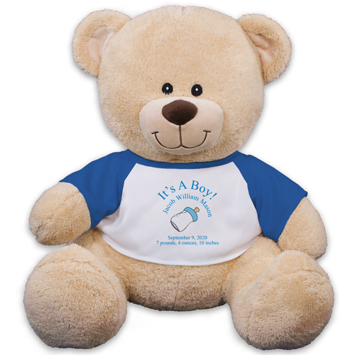 Personalized New Baby Boy Teddy Bear 83xxxb13-4986