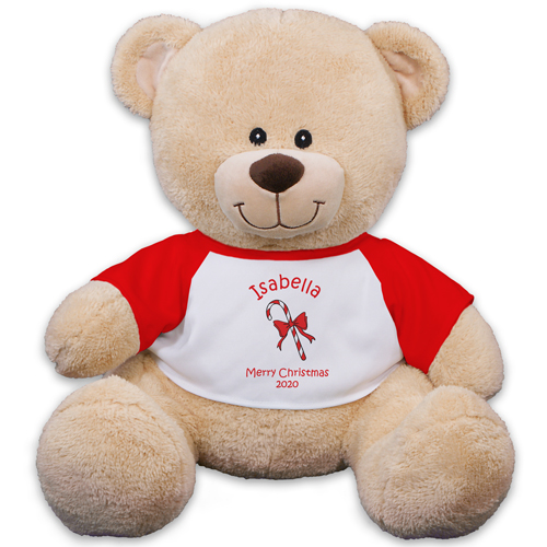 Personalized Candy Cane Teddy Bear 83xxxb13-4989