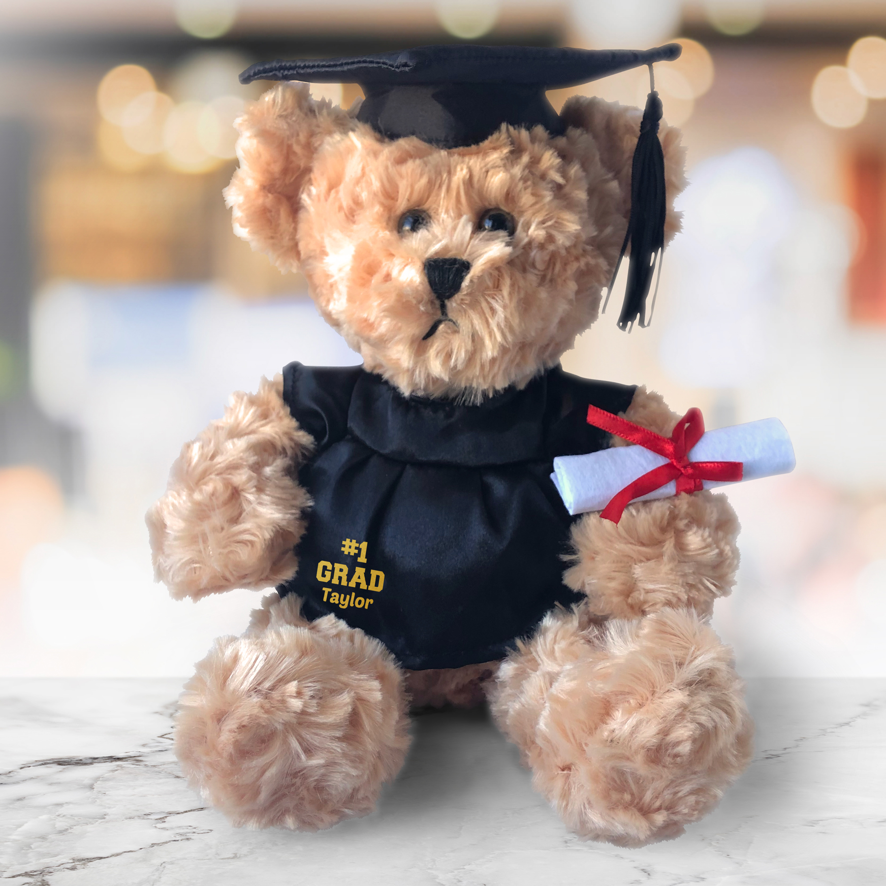 Number One Grad Beige Plush Bear- 8.5