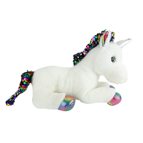 White Unicorn | Stuffed Unicorn Toy With Sequins