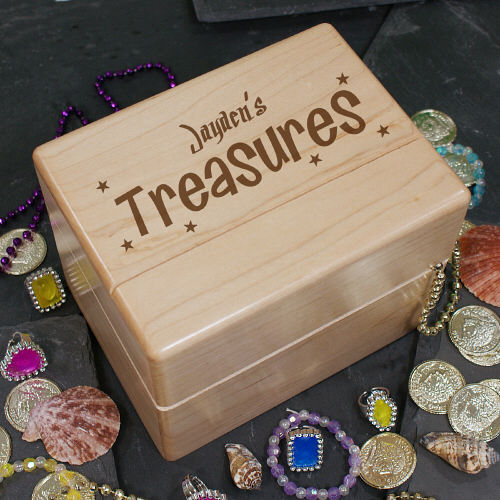 Engraved Wooden Treasure Box