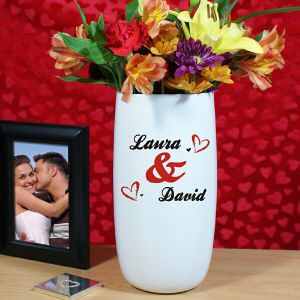 Personalized Couples Heart Flower Vase 8BU522618