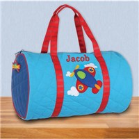 Embroidered Airplane Quilted Duffel Bag E12151325