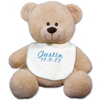 Embroidered Blue Bib Teddy Bear 83000B13-6065