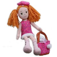 Pinky Promise Polka Dot Dress Rag Doll AU19237NP