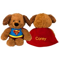 Embroidered Superman Plush Dog | Personalized Super Hero Stuffed Animals