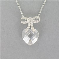 Heart and Bow Cubic Zirconia Necklace 8BD1DZ2312