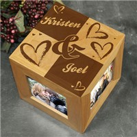 Engraved Couples Heart Photo Cube 8B452264