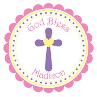 God Bless Pink Cross Teddy Bear 837257G9X