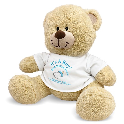 Personalized New Baby Boy Teddy Bear 834986X