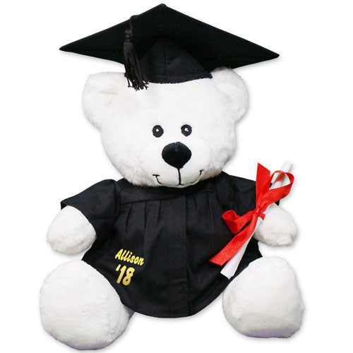 Personalized White Graduation Teddy Bear CC52944L-1703