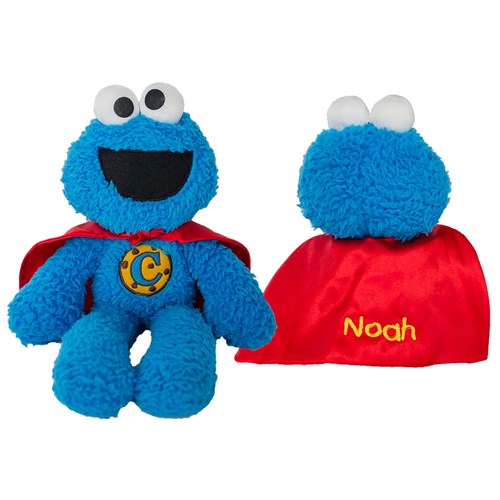 Embroidered Cookie Monster Superhero | Personalized Sesame Street Stuffed Animals