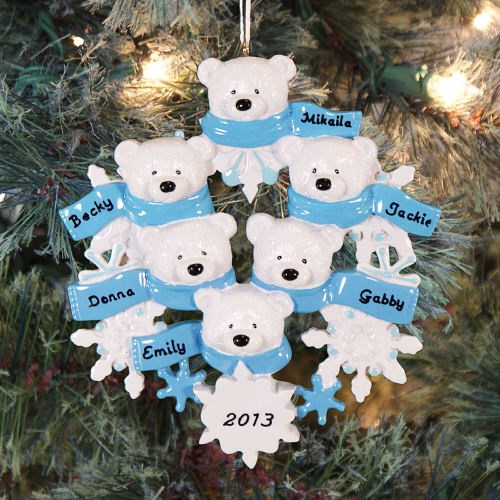 Personalized Polar Bear Family Ornament 8B87214