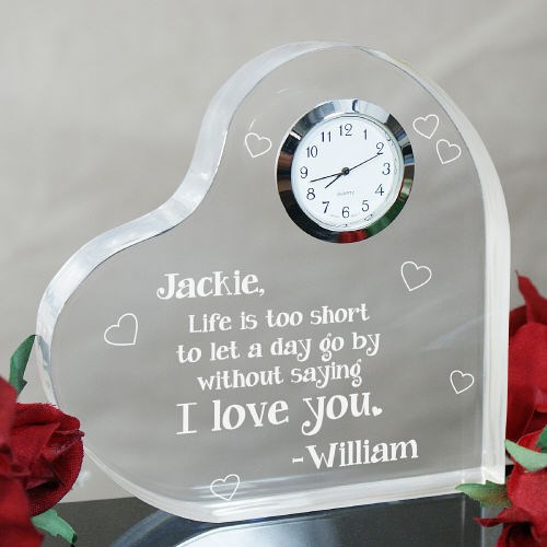 Engraved I Love You Heart Clock 8B752422