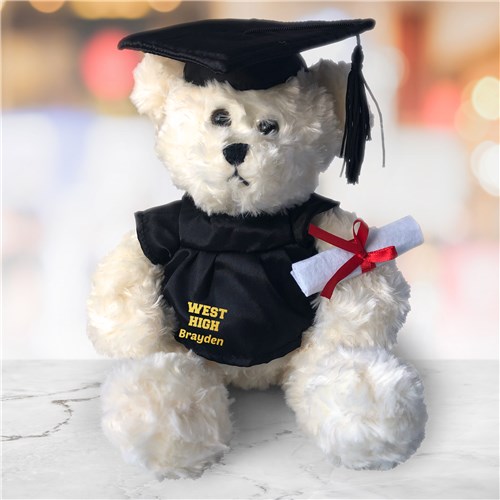 Personalized Any Message Graduation Cream Plush Bear - 8.5