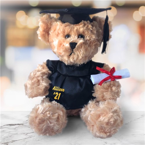 Graduation Cap and Gown Beige Plush Bear - 8.5